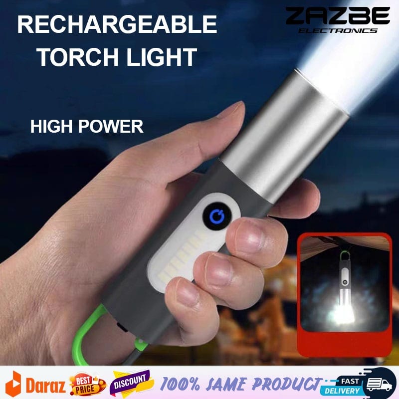 imgi_64_b2916119ab193ef6f802305f1956a250 Torch Light Rechargeable Torch Light USB Rechargeable Multifunctional LED Flashlight Waterproof Rechargeable Torch Light - Image 1