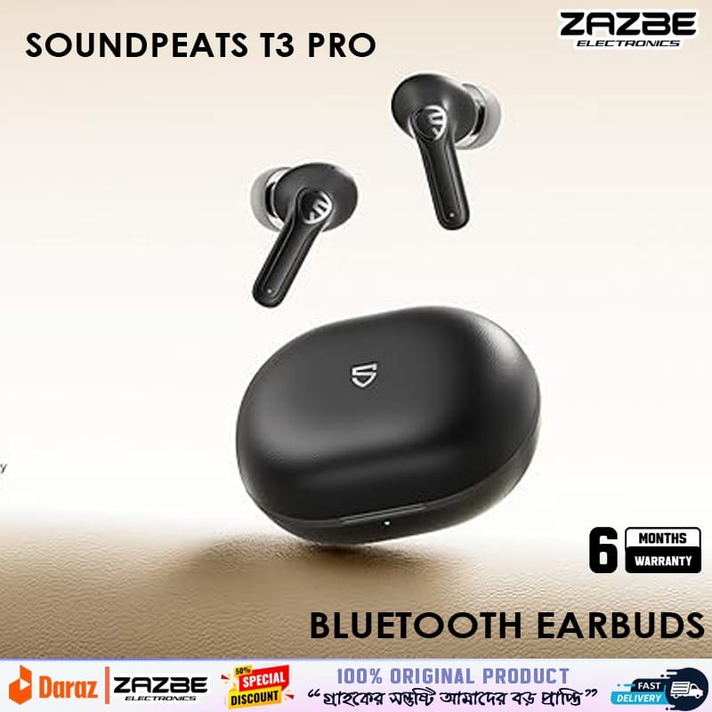imgi_68_0c9908b6498a8e42a4a034bd015687e0 SOUNDPEATS T3 Pro ANC Bluetooth Earbusd Wireless Earbuds Bluetooth Earbuds - Image 1